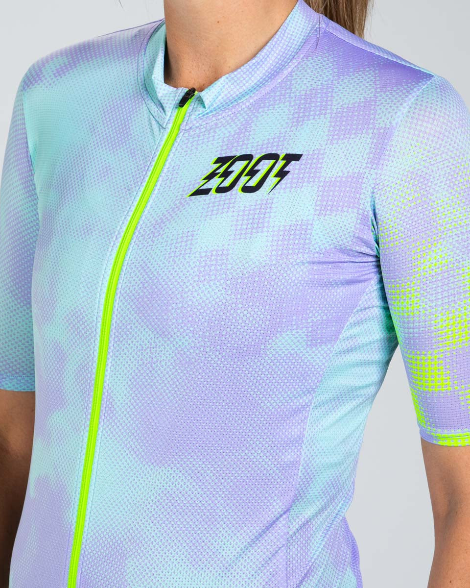 Zoot Sports CYCLE JERSEYS Women's Ltd Cycle Aero Jersey With Exposed Zipper - Electric