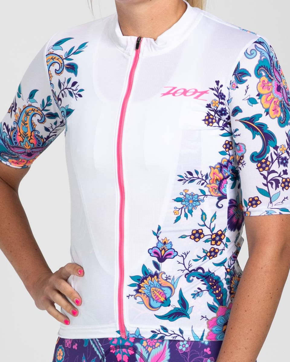Zoot Sports CYCLE JERSEYS Women's Ltd Cycle Aero Jersey With Exposed Zipper - Utopia White