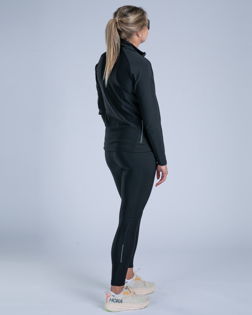 Zoot Sports CYCLE SHORTS Women's Elite Run Hallocore Thermal Half Zip - Jet Black