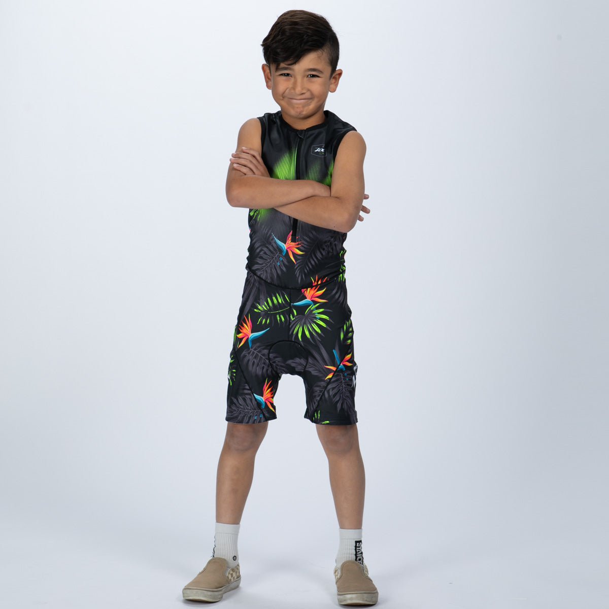 Zoot Sports KIDS Youth Ltd Tri Protégé Racesuit - Tropical Magic Green