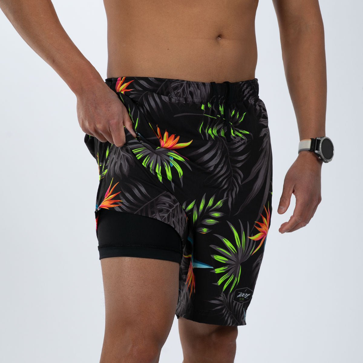 Zoot Sports RUN BOTTOMS Men's Ltd Run 8" Short 2 in 1 - Tropical Magic