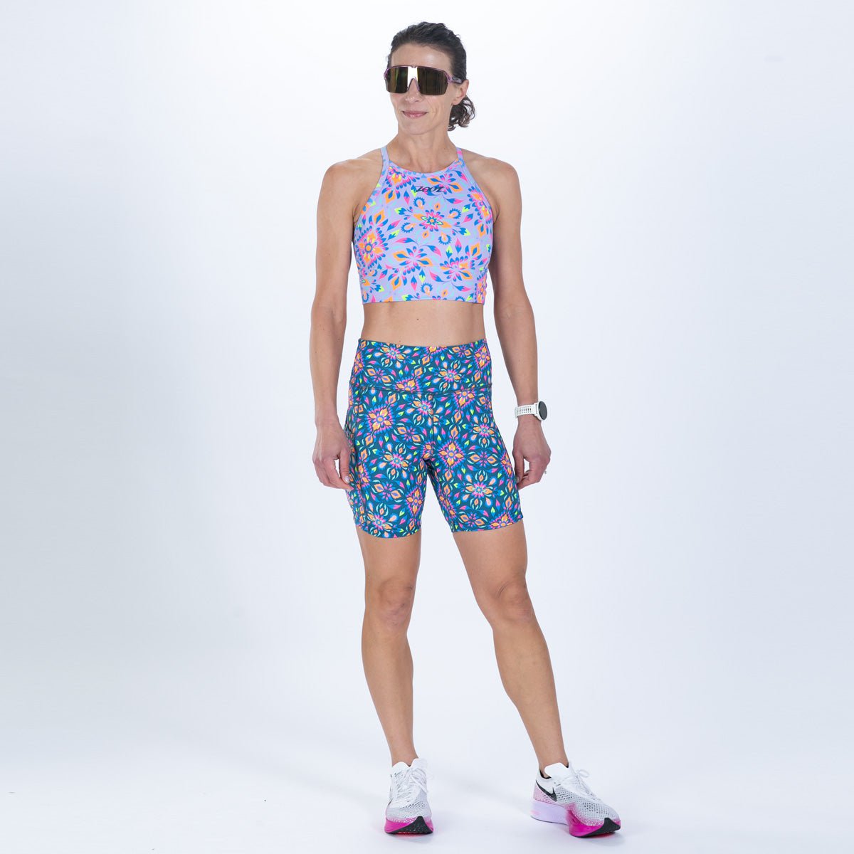 Zoot Sports RUN BOTTOMS Women's Ltd Run 6" Pulse High-Rise Short - Kaleidoscope
