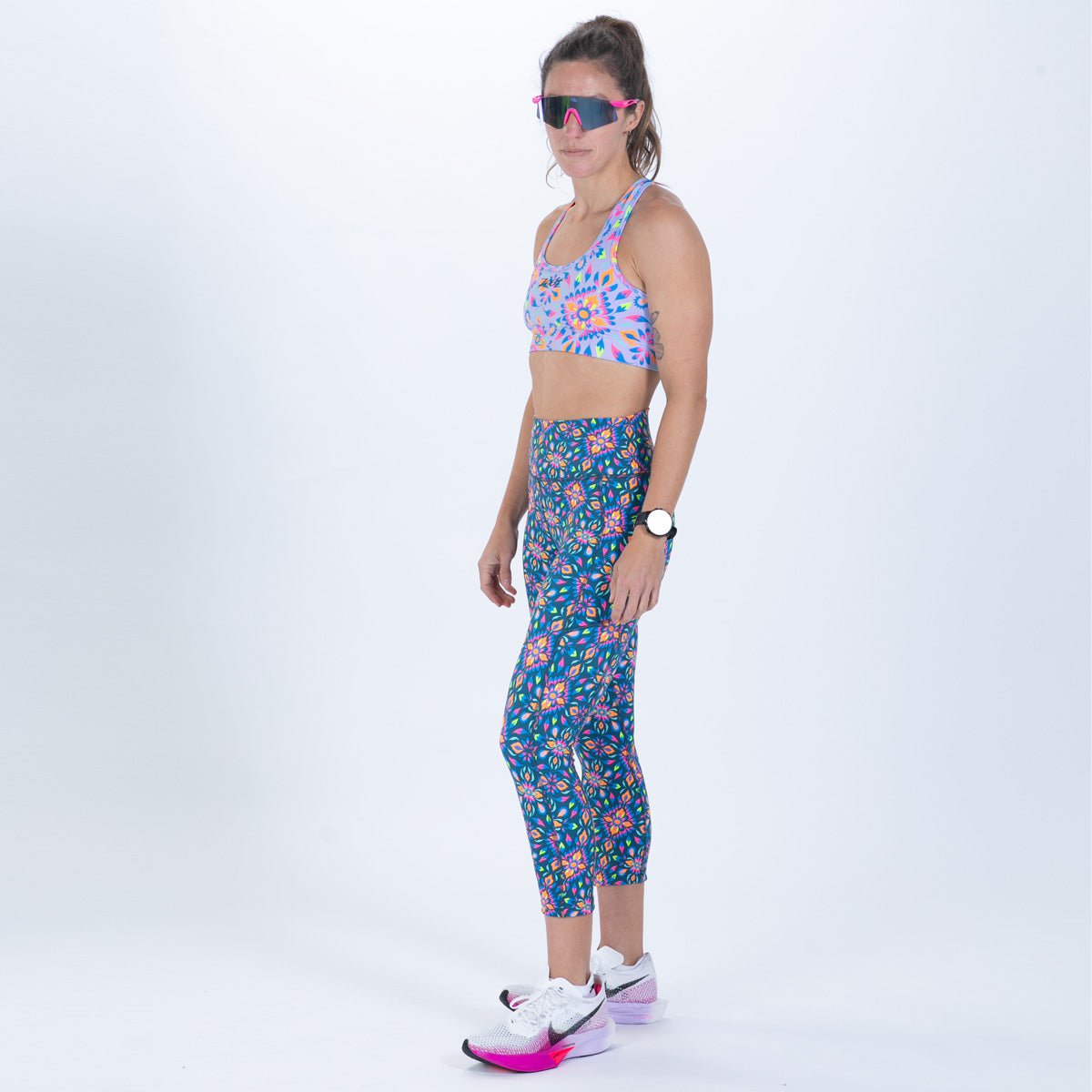 Zoot Sports RUN BOTTOMS Women's Ltd Run High Rise Capri - Kaleidoscope