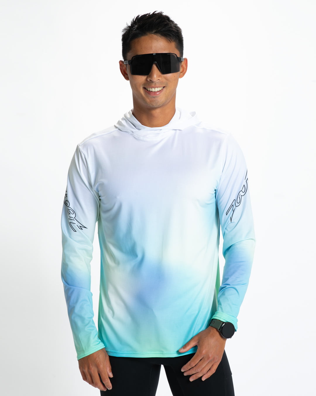Zoot Sports RUN LONG SLEEVE TEES Men's Ltd Run Sun Stop Hoodie - Sunset