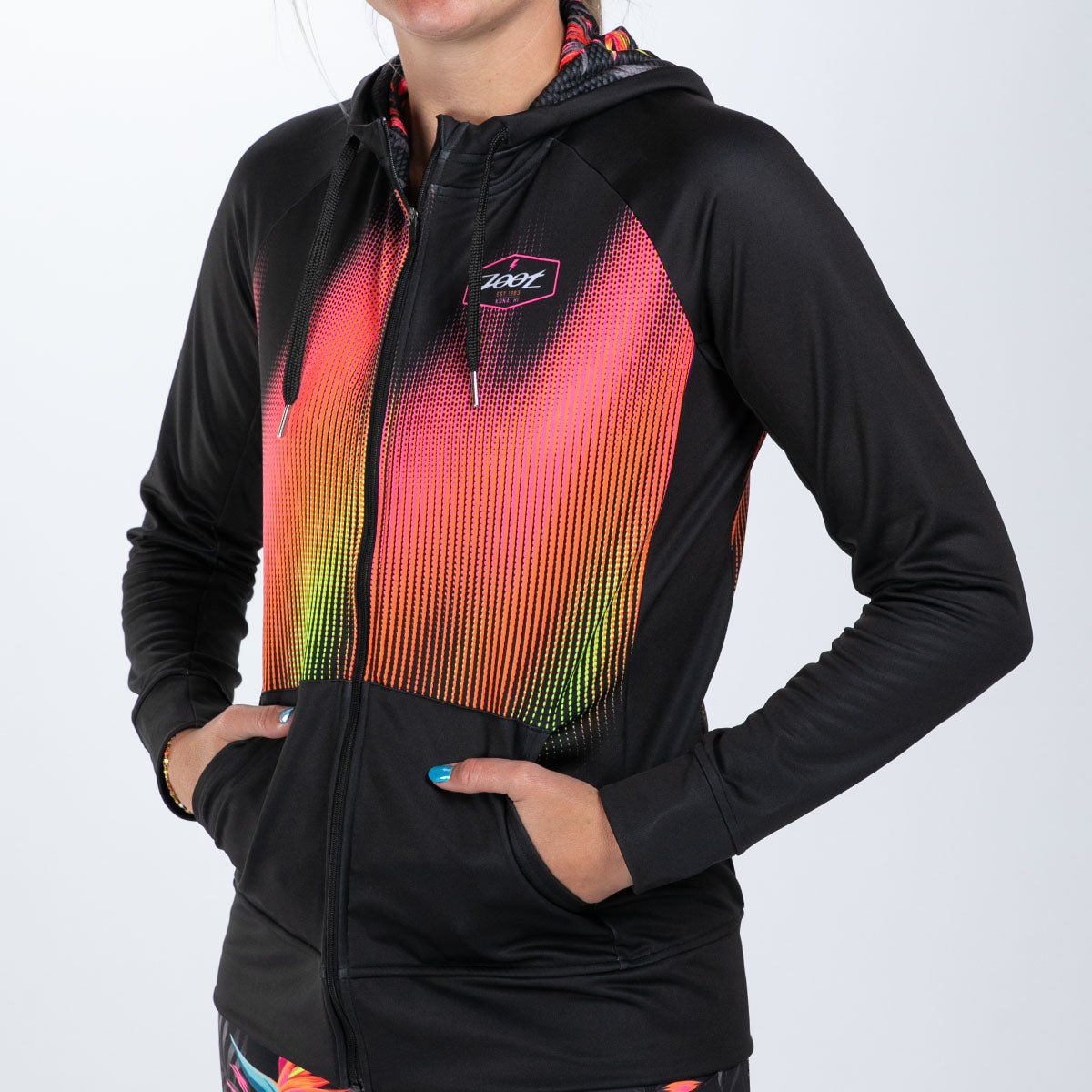 Zoot Sports RUN OUTERWEAR Women's Ltd Run Thermal Hoodie - Tropical Magic