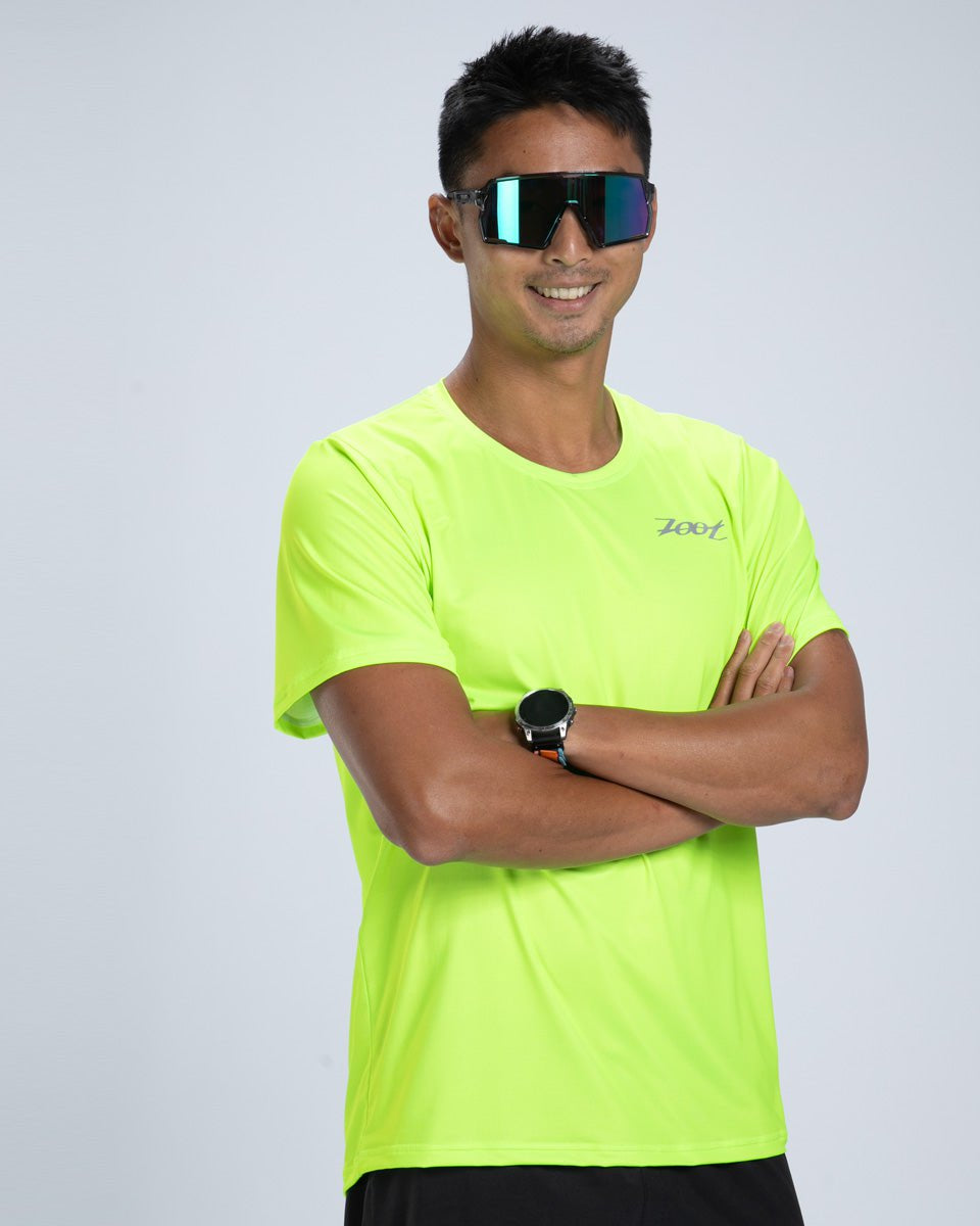 Zoot Sports RUN TEE Men's Core Run Tee - Hyper Yellow