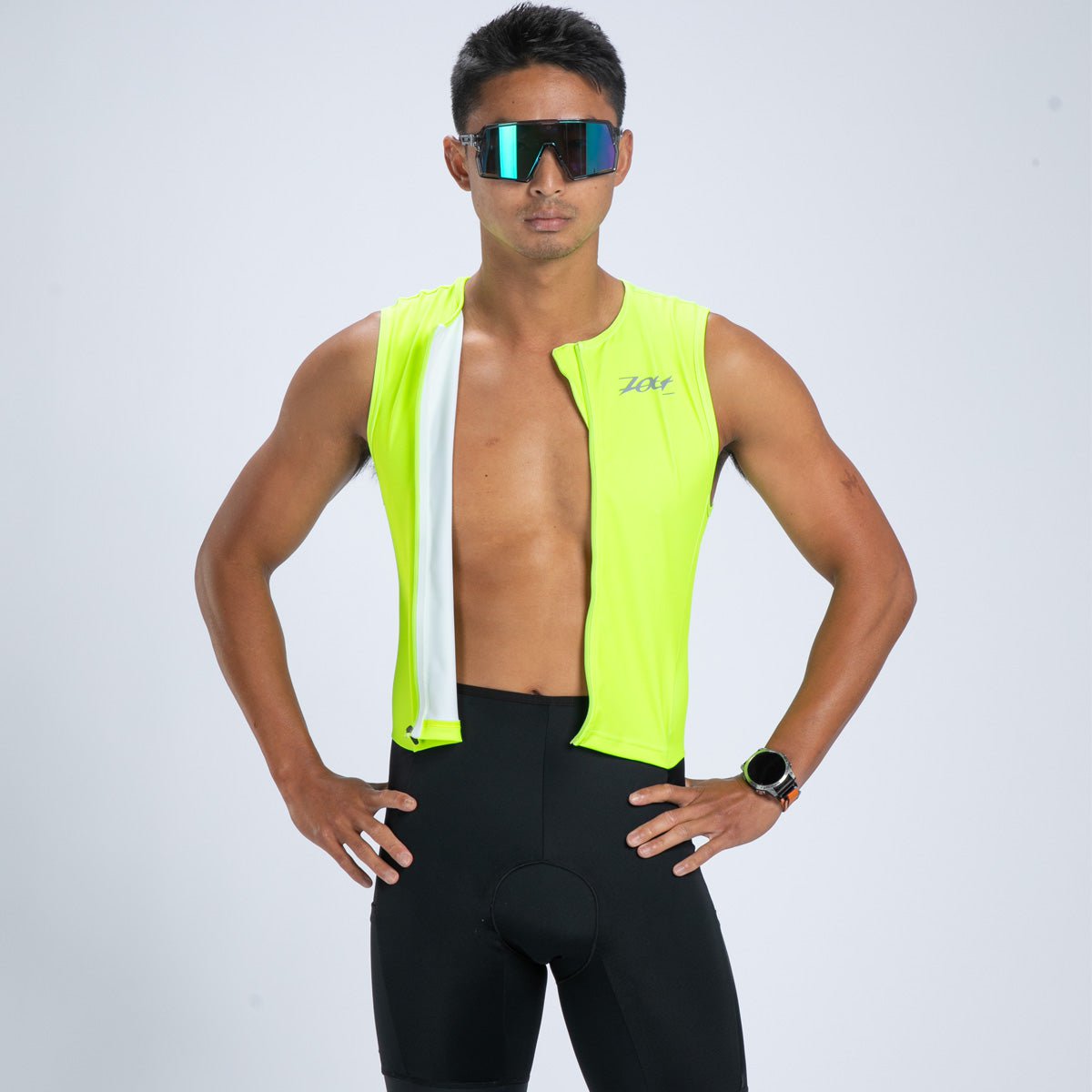 Zoot Sports TRI RACESUITS Men's Core Tri Slvs Fz Racesuit - Hyper Yellow
