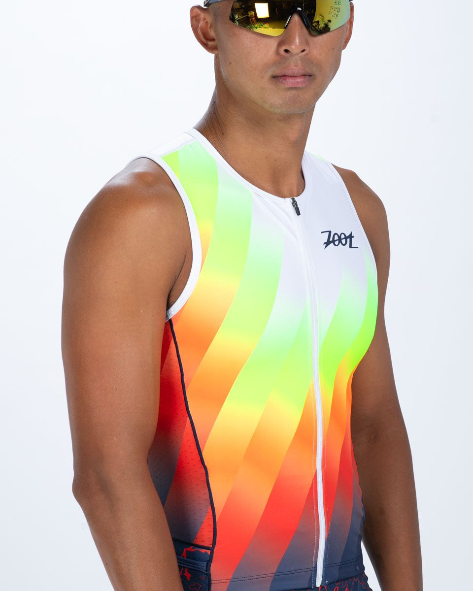 Zoot Sports TRI RACESUITS Men's Ltd Tri Aero Slvs Fz Racesuit - Costa Del Sol