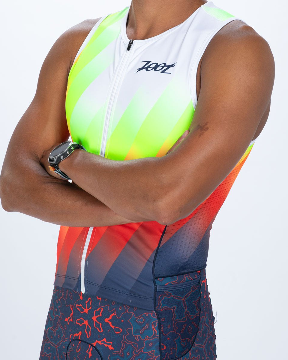 Zoot Sports TRI RACESUITS Men's Ltd Tri Aero Slvs Fz Racesuit - Costa Del Sol