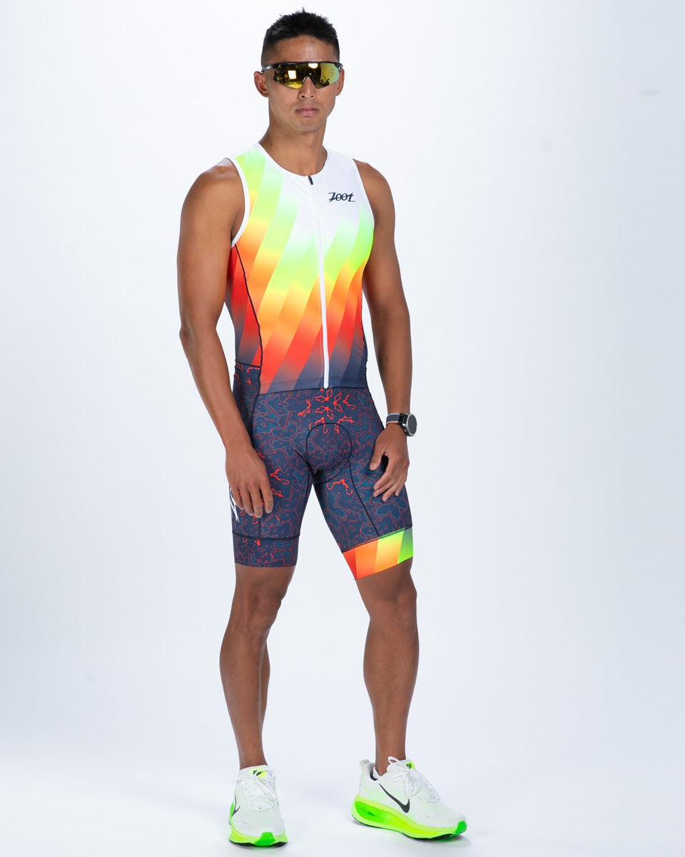 Zoot Sports TRI RACESUITS Men's Ltd Tri Aero Slvs Fz Racesuit - Costa Del Sol
