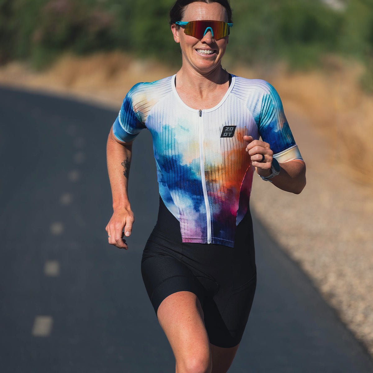 Zoot Sports TRI RACESUITS Women's Elite Tri Aero Fz Racesuit - Chromoflow