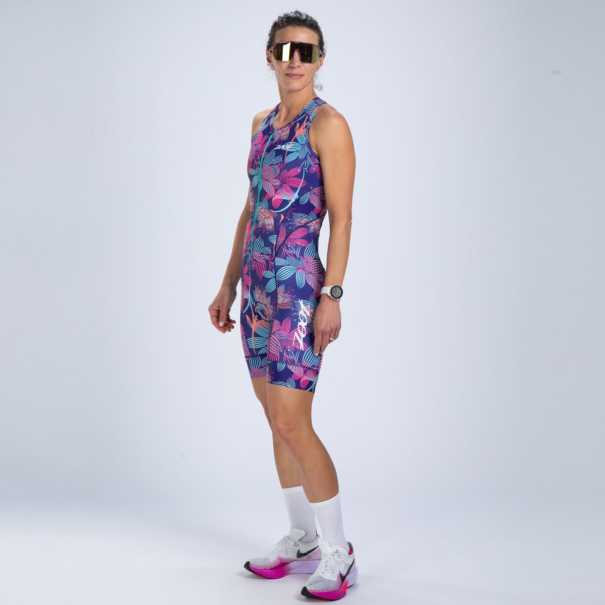 Zoot Sports TRI RACESUITS Women's Ltd Tri Slvs Fz Racesuit -Flora
