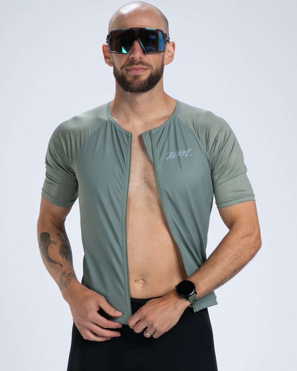 Zoot Sports TRI TOPS Men's Core Tri Aero Jersey - Army Green