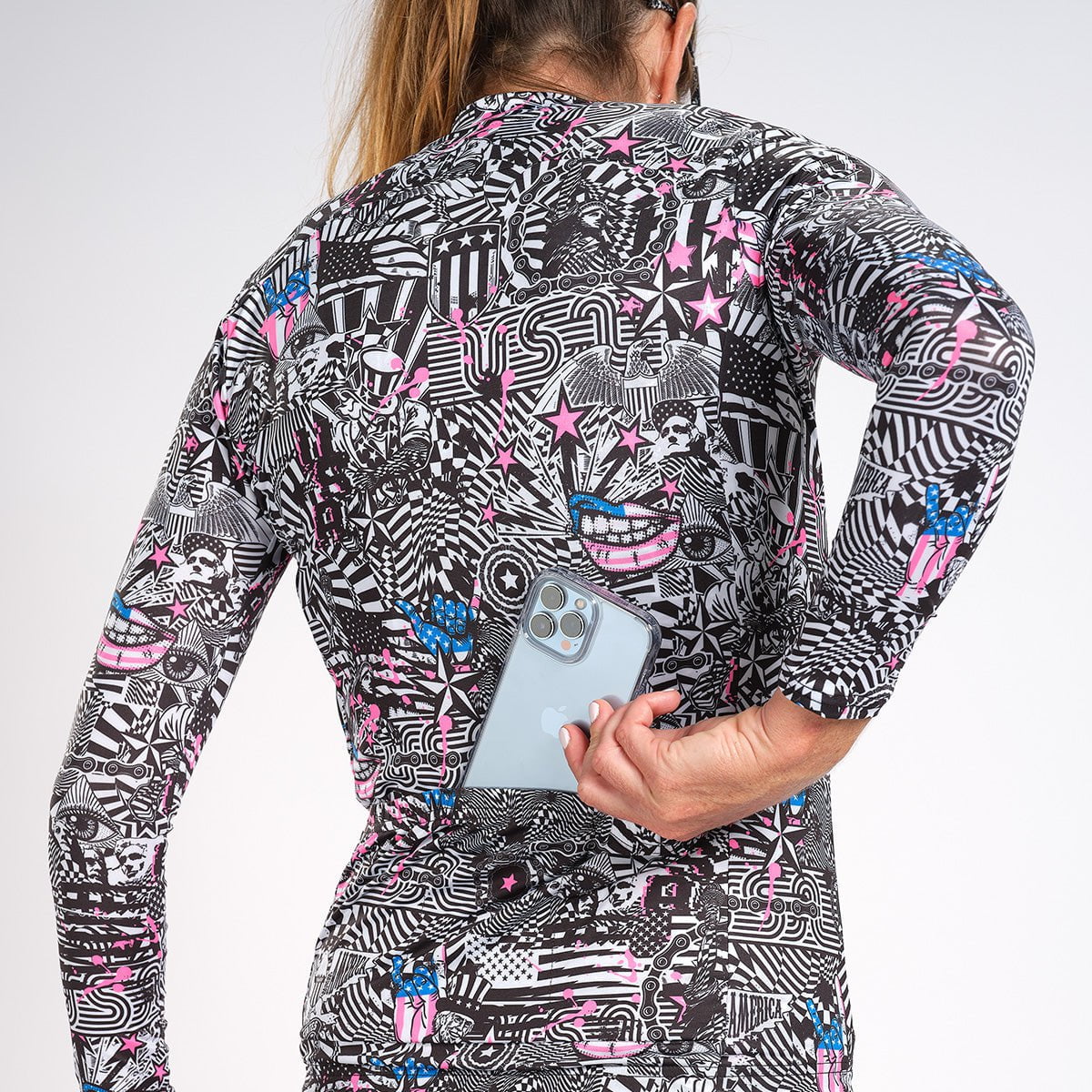 Zoot Sports Cycle Tops Womens LTD Cycle Sun Stop Ls Jersey - American Rebel