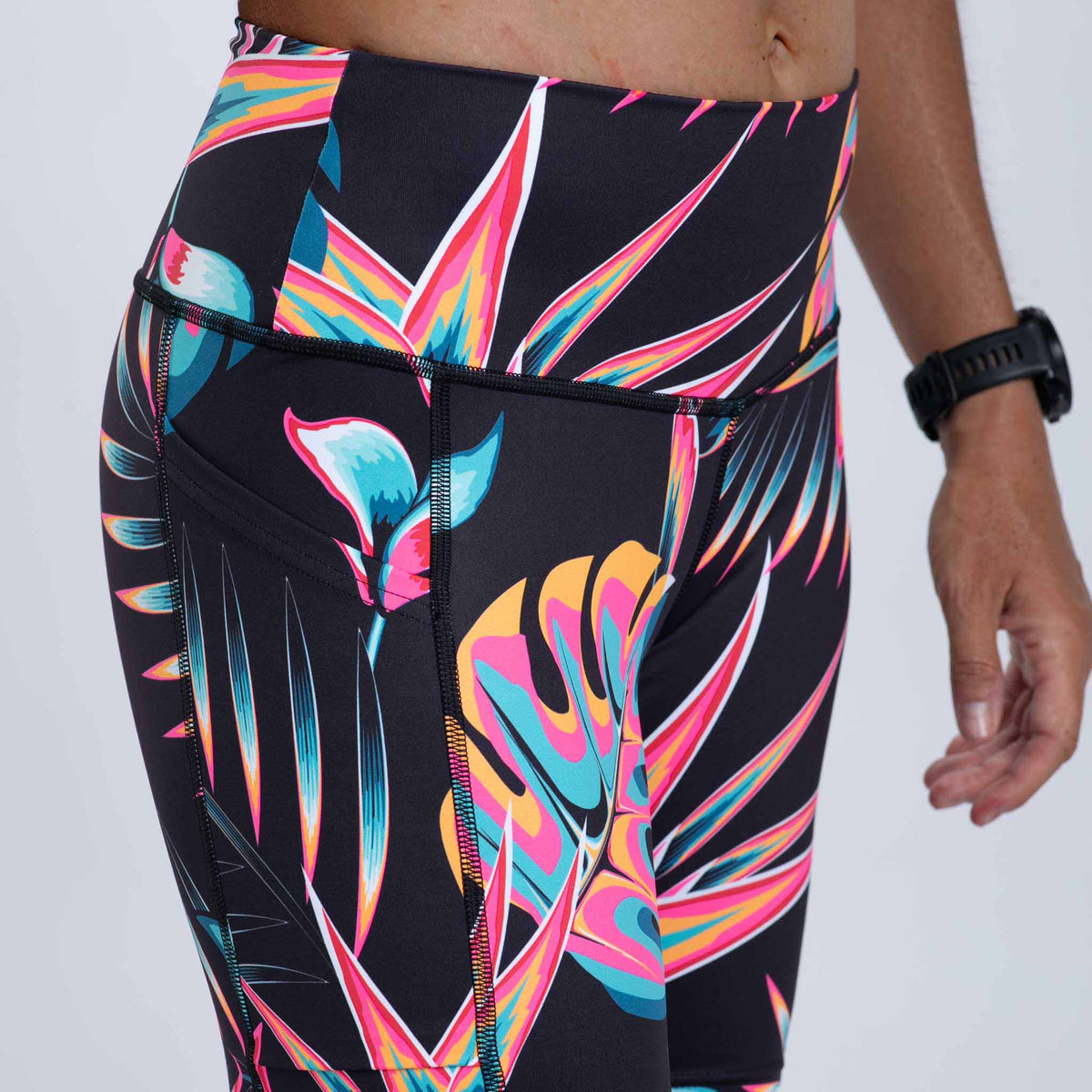 Zoot Sports RUN BOTTOMS Womens LTD Run Pulse Long Short - Koa Tropical