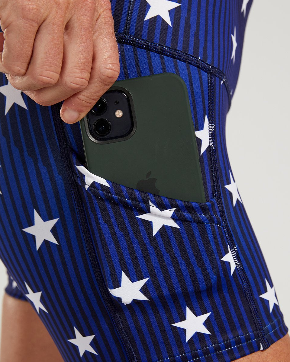 Zoot Sports RUN BOTTOMS WOMENS LTD RUN PULSE SHORT - STARS & STRIPES