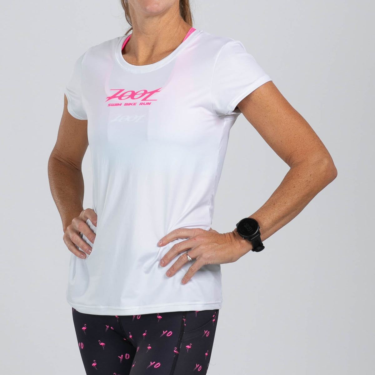 Zoot Sports RUN TEE Women's Ltd Run Tee - Flamingo