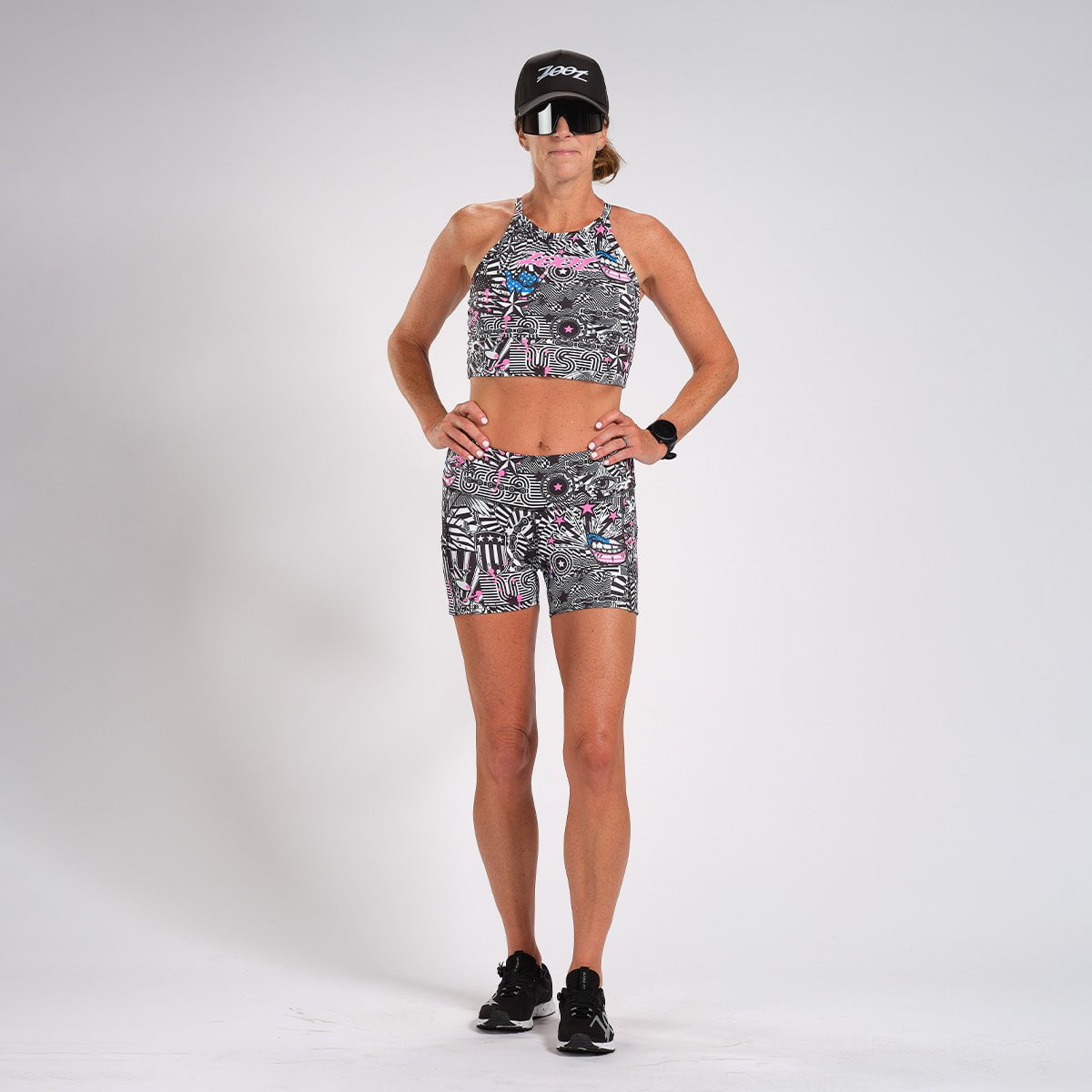 Zoot Sports Run Tops Womens LTD Run Crop - American Rebel