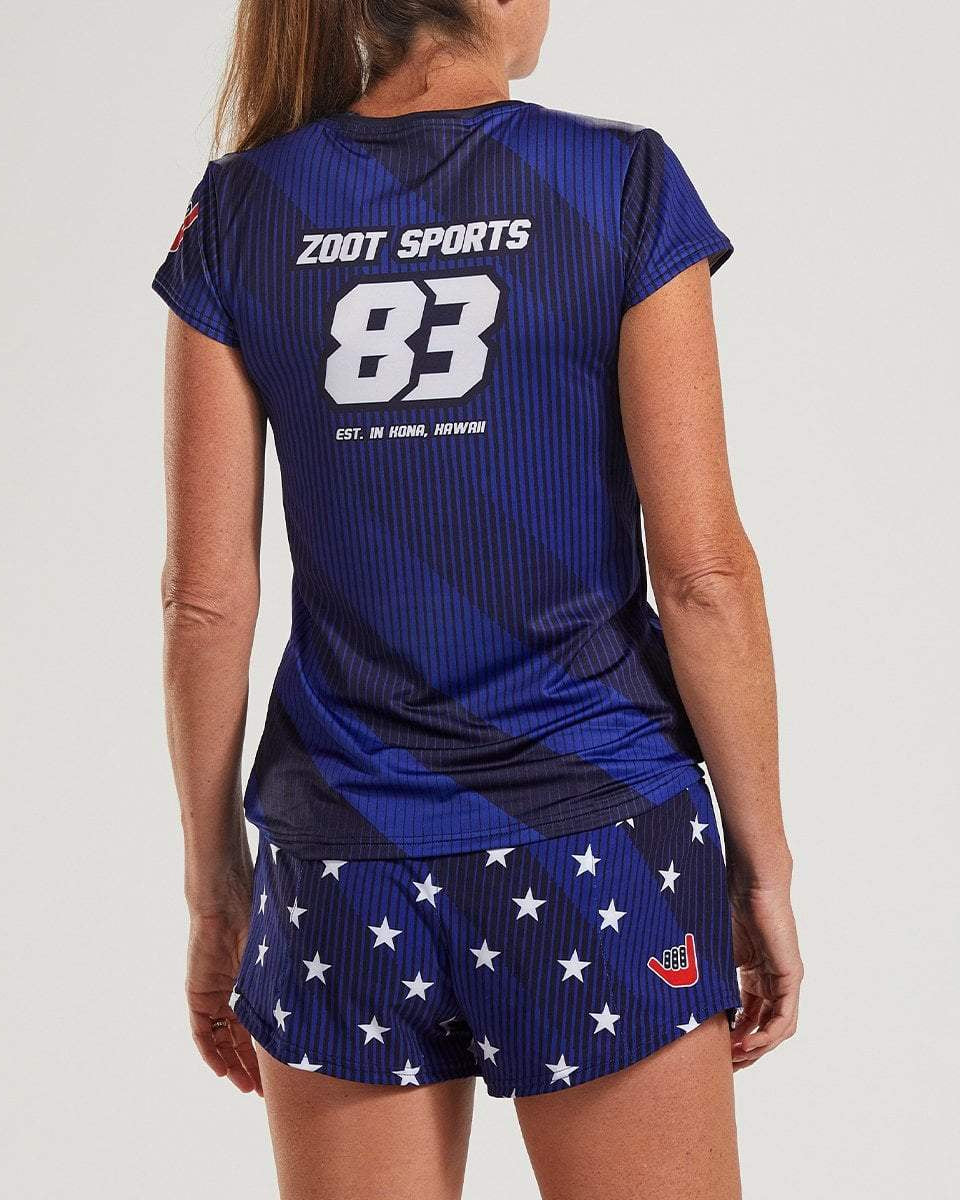 Zoot Sports RUN TOPS WOMENS LTD RUN TEE - STARS & STRIPES