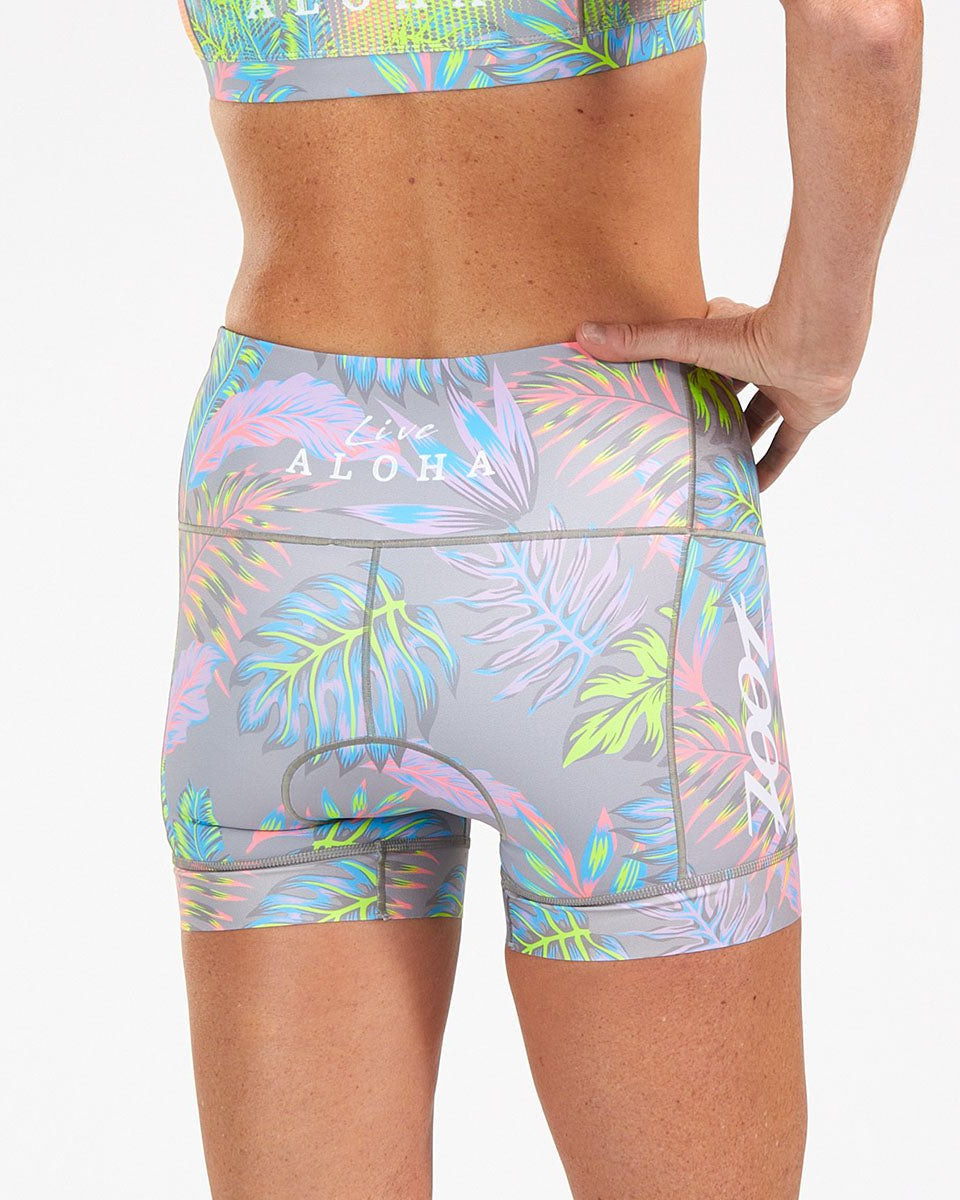 Zoot Sports Triathlon Bottoms Womens LTD Triathlon 4 Inch Short - Live Aloha