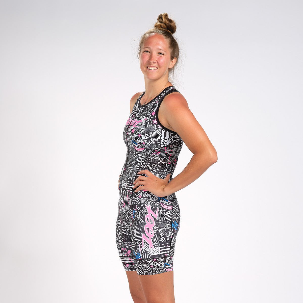 Zoot Sports Triathlon Racesuits Womens LTD Triathlon Sleeveless Full-Zip Racesuit - American Rebel