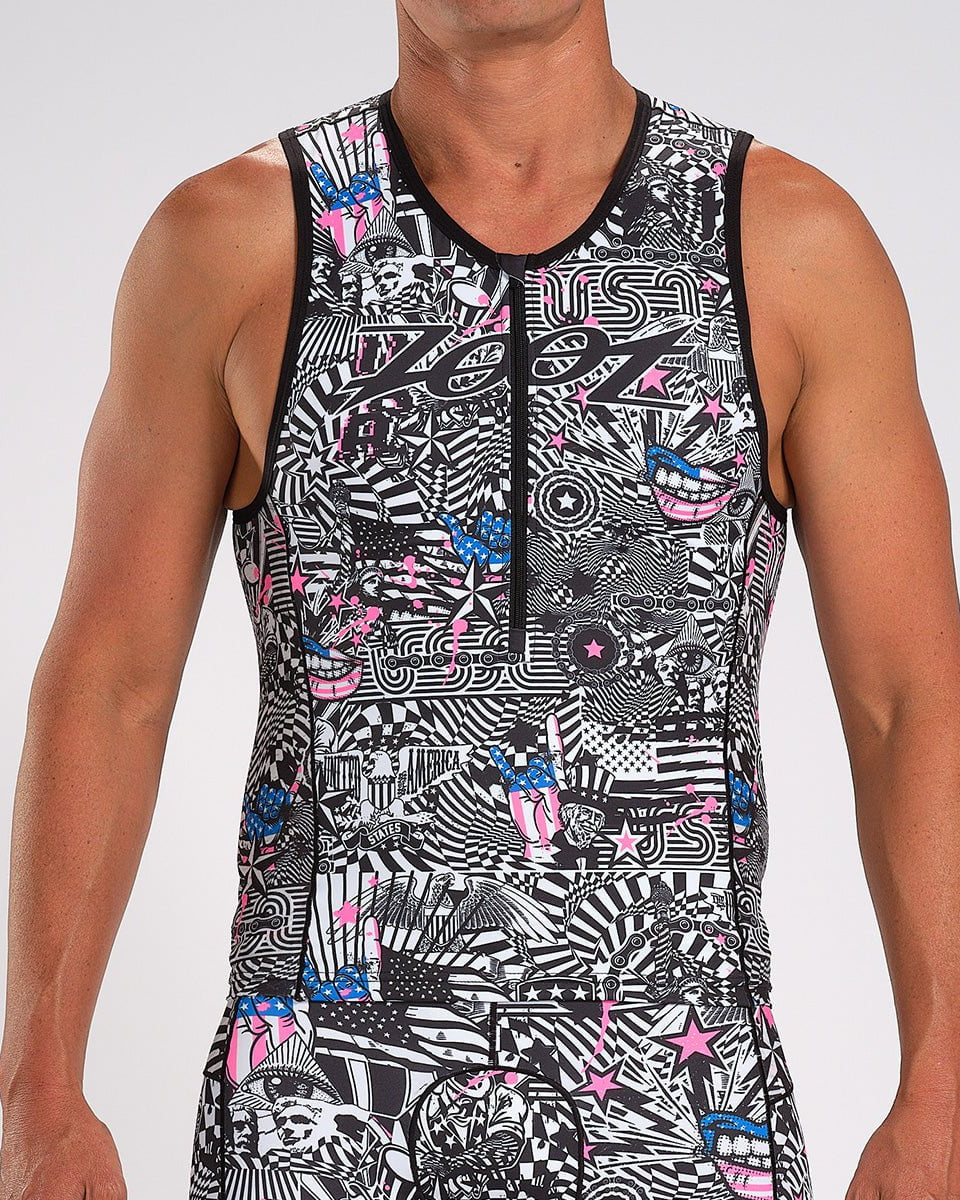 Zoot Sports Triathlon Tops Mens LTD Triathlon Tank - American Rebel