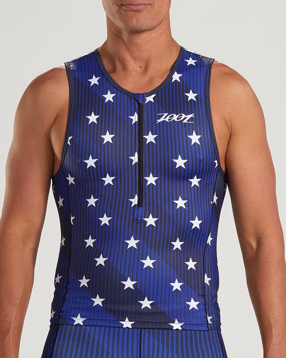 Zoot Sports Mens LTD Triathlon Tank - Stars & Stripes