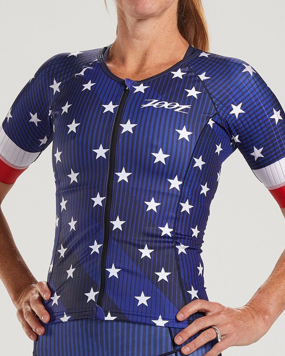 Zoot Sports TRI TOPS WOMENS LTD TRI AERO JERSEY - STARS & STRIPES