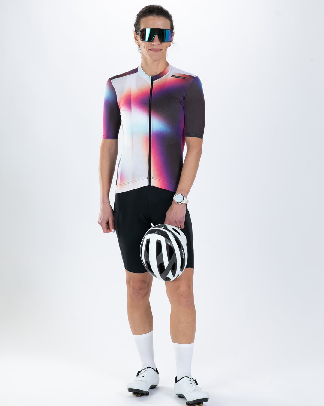 Zoot women's Elite Cycle Aero Jersey in the Sonic Shift design