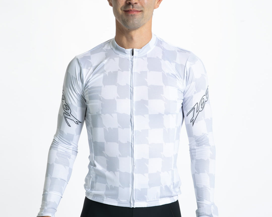 Zoot Sports CYCLE LONG SLEEVE JERSEYS Men's Ltd Cycle Sun Stop Ls Jersey   - Checkers