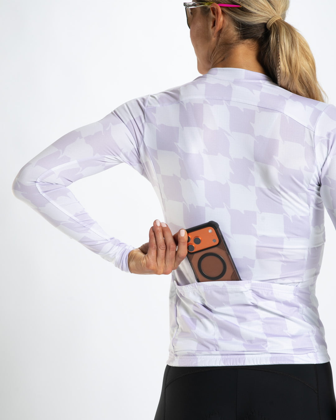 Zoot Sports CYCLE LONG SLEEVE JERSEYS Women's Ltd Cycle Sun Stop Ls Jersey   - Checkers