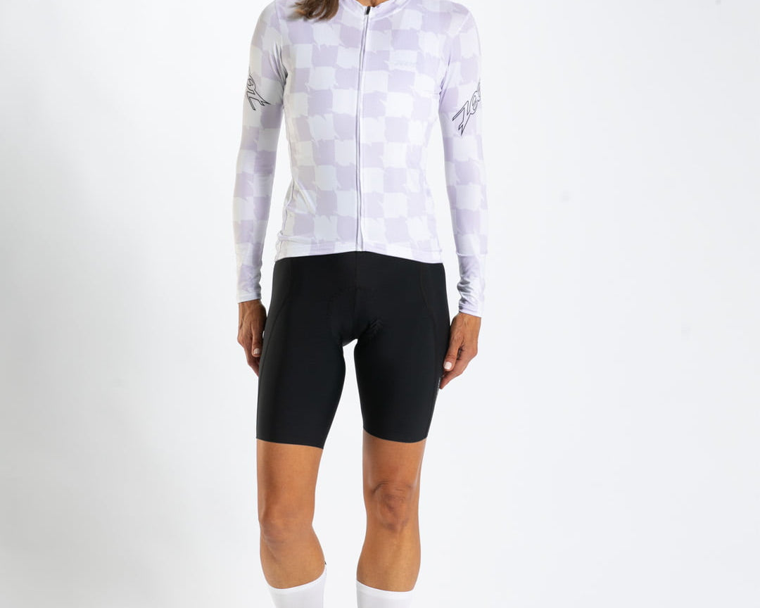 Zoot Sports CYCLE LONG SLEEVE JERSEYS Women's Ltd Cycle Sun Stop Ls Jersey   - Checkers