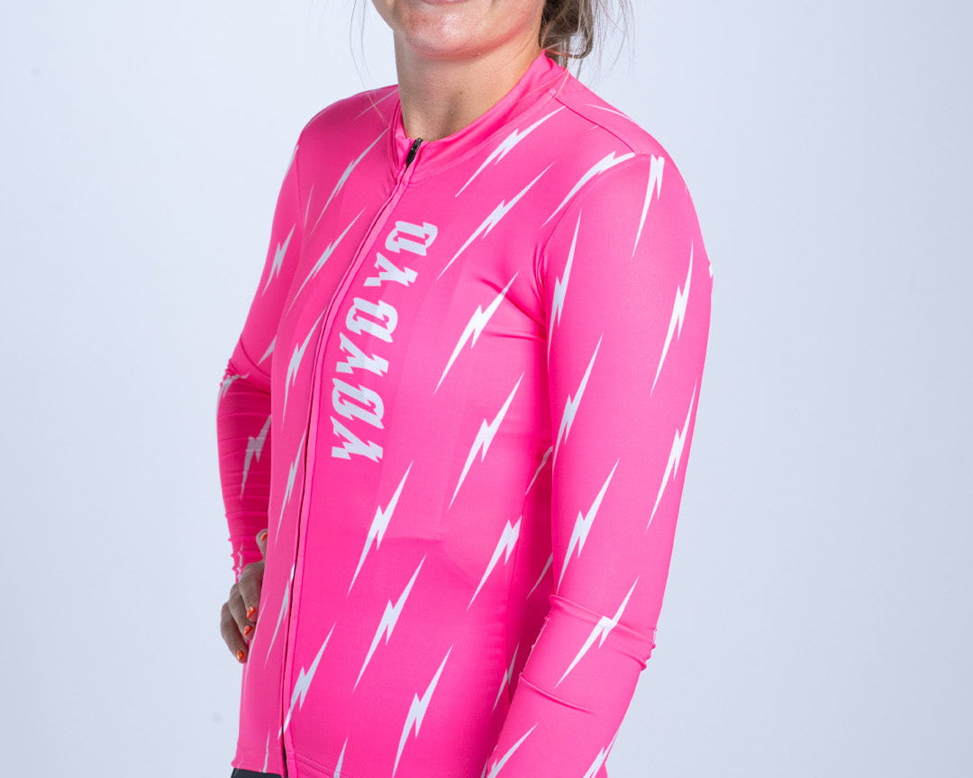Zoot Sports CYCLE LONG SLEEVE JERSEYS Women's Ltd Cycle Sun Stop LS Jersey - Elements Bolts