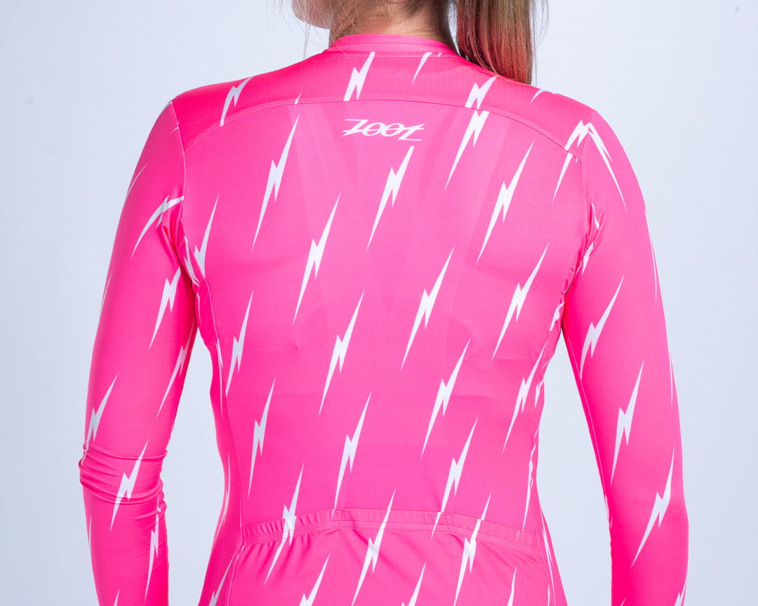 Zoot Sports CYCLE LONG SLEEVE JERSEYS Women's Ltd Cycle Sun Stop LS Jersey - Elements Bolts