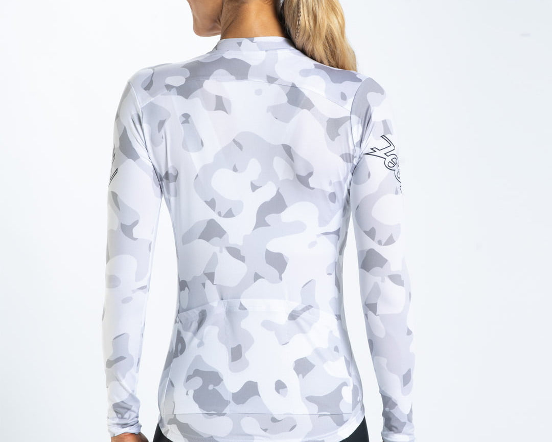 Zoot Sports CYCLE LONG SLEEVE JERSEYS Women's Ltd Cycle Sun Stop Ls Jersey - Snow Camo