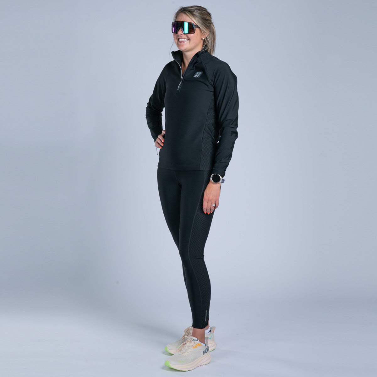 Zoot Sports CYCLE SHORTS Women's Elite Run Hallocore Thermal Half Zip - Jet Black