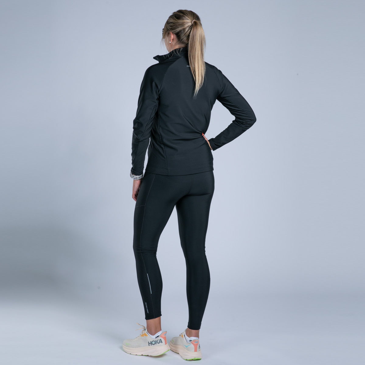 Zoot Sports CYCLE SHORTS Women's Elite Run Hallocore Thermal Half Zip - Jet Black