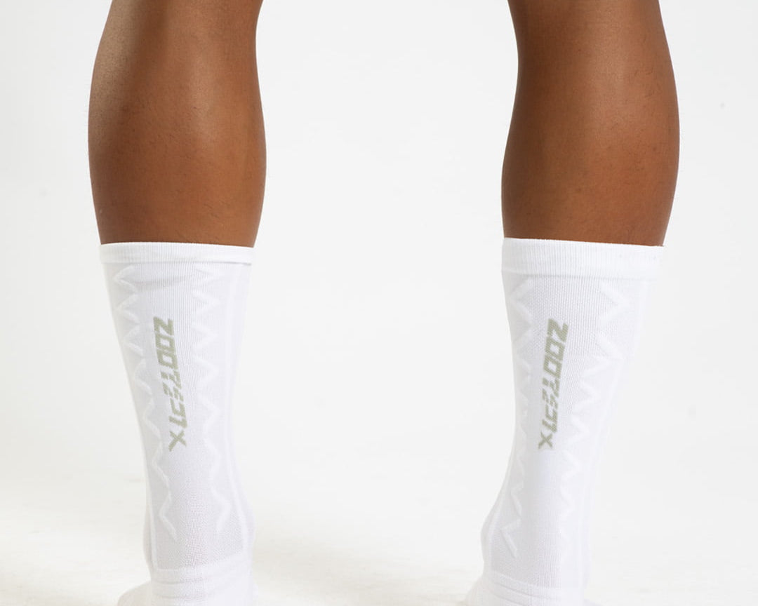 Zoot Sports HIGH SOCKS Unisex Ultra P1x Aero 7" Sock - White