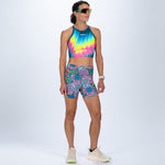 Zoot Sports RUN BOTTOMS Women's Ltd Run 4" Pulse High-Rise Short - Costa Del Sol
