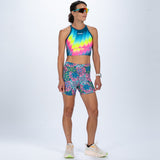 Zoot Sports RUN BOTTOMS Women's Ltd Run 4" Pulse High-Rise Short - Costa Del Sol