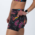 Zoot Sports RUN BOTTOMS Women's Ltd Run 4" Pulse High-Rise Short - Tropical Magic