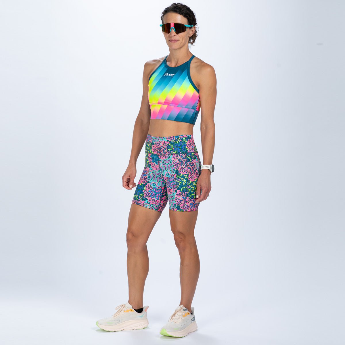 Zoot Sports RUN BOTTOMS Women's Ltd Run 6" Pulse High-Rise Short - Costa Del Sol