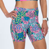 Zoot Sports RUN BOTTOMS Women's Ltd Run 6" Pulse High-Rise Short - Costa Del Sol