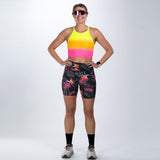 Zoot Sports RUN BOTTOMS Women's Ltd Run 6" Pulse High-Rise Short - Tropical Magic