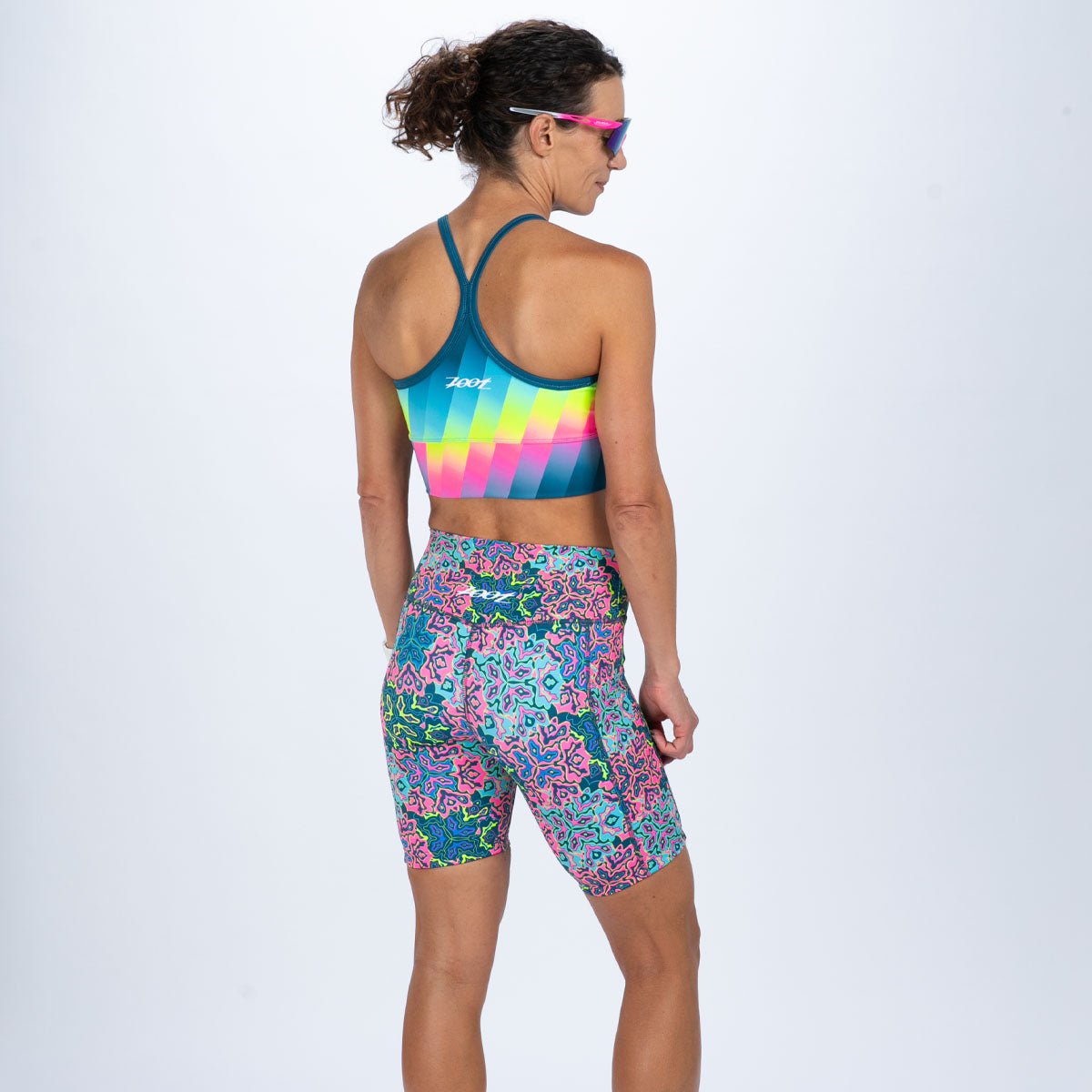 Zoot Sports RUN BOTTOMS Women's Ltd Run 8" Pulse High-Rise Short - Costa Del Sol