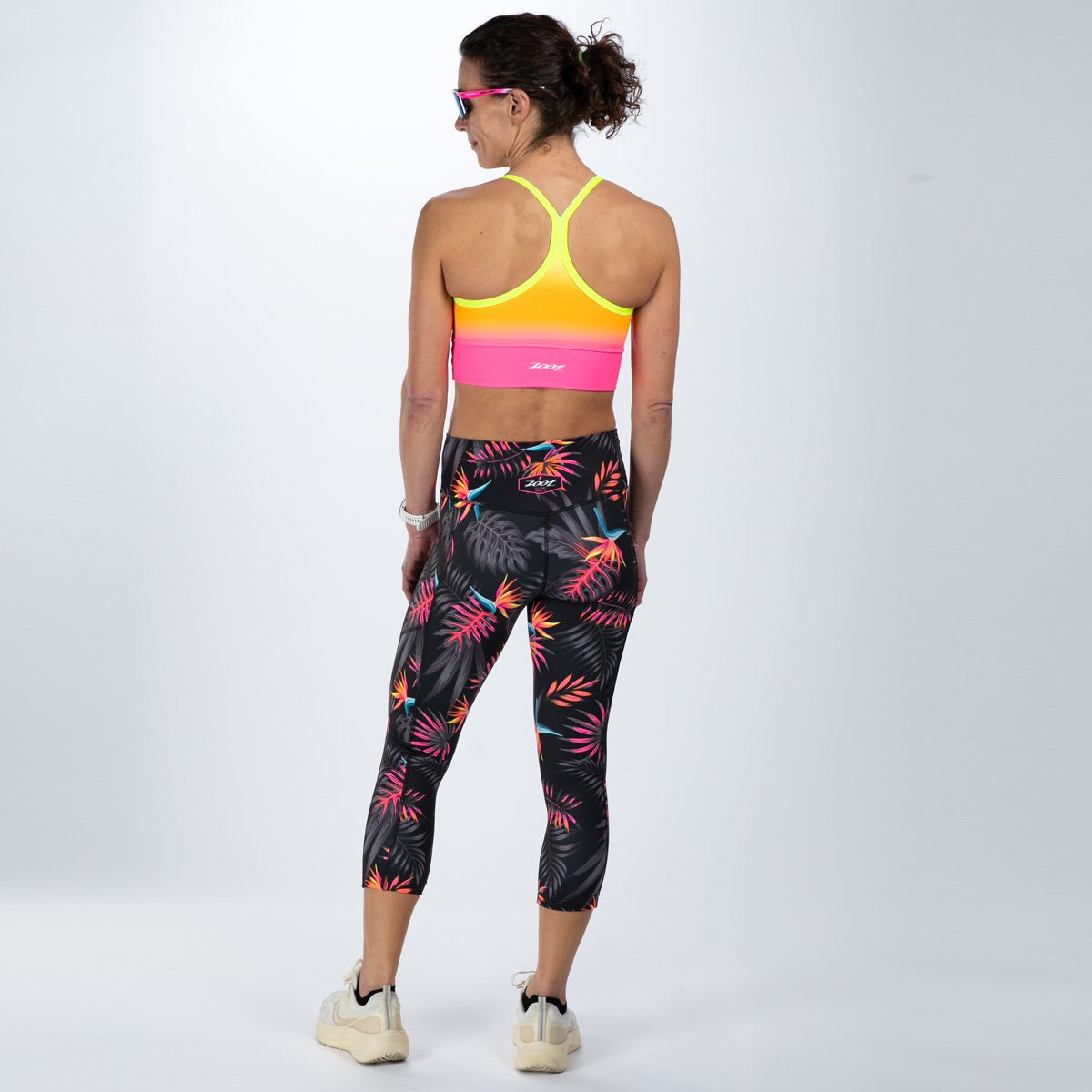 Zoot Sports RUN BOTTOMS Women's Ltd Run High Rise Capri - Tropical Magic