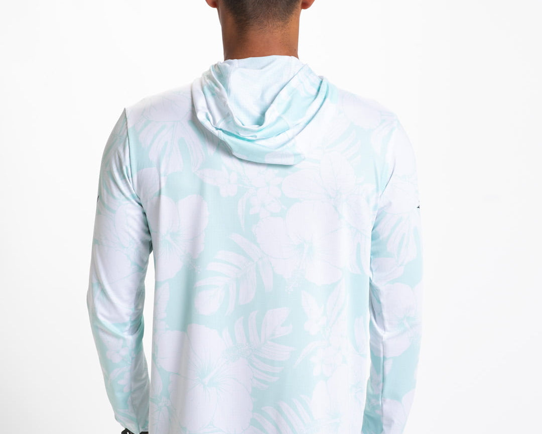 Zoot Sports RUN LONG SLEEVE TEES Men's Ltd Run Sun Stop Hoodie - Blue Hawaii