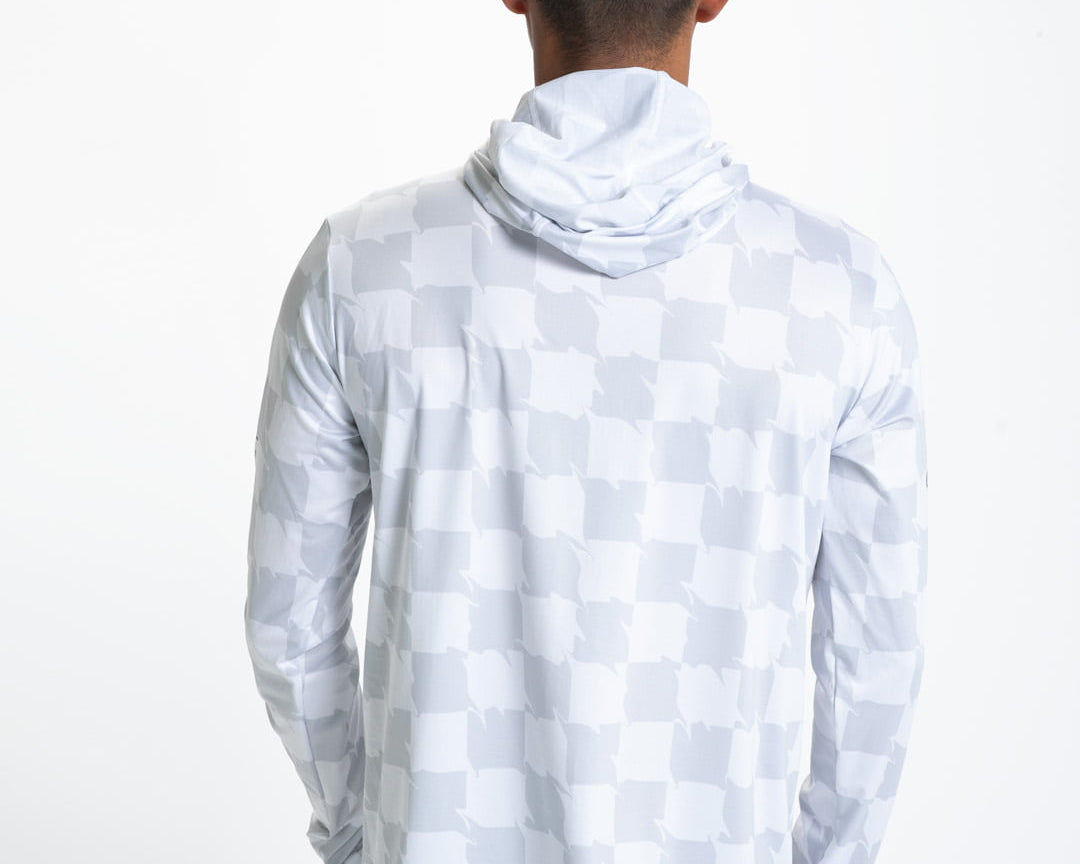 Zoot Sports RUN LONG SLEEVE TEES Men's Ltd Run Sun Stop Hoodie - Checkers