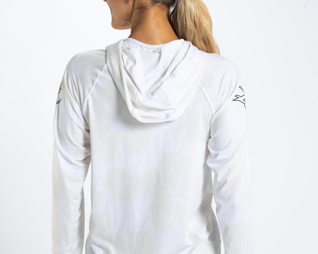 Zoot Sports RUN LONG SLEEVE TEES Women's Ltd Run Sun Stop Hoodie - Hibiscus