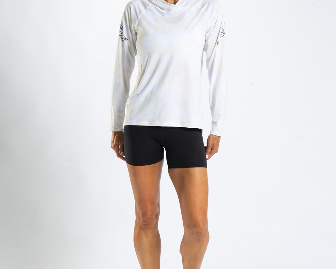 Zoot Sports RUN LONG SLEEVE TEES Women's Ltd Run Sun Stop Hoodie - Hibiscus